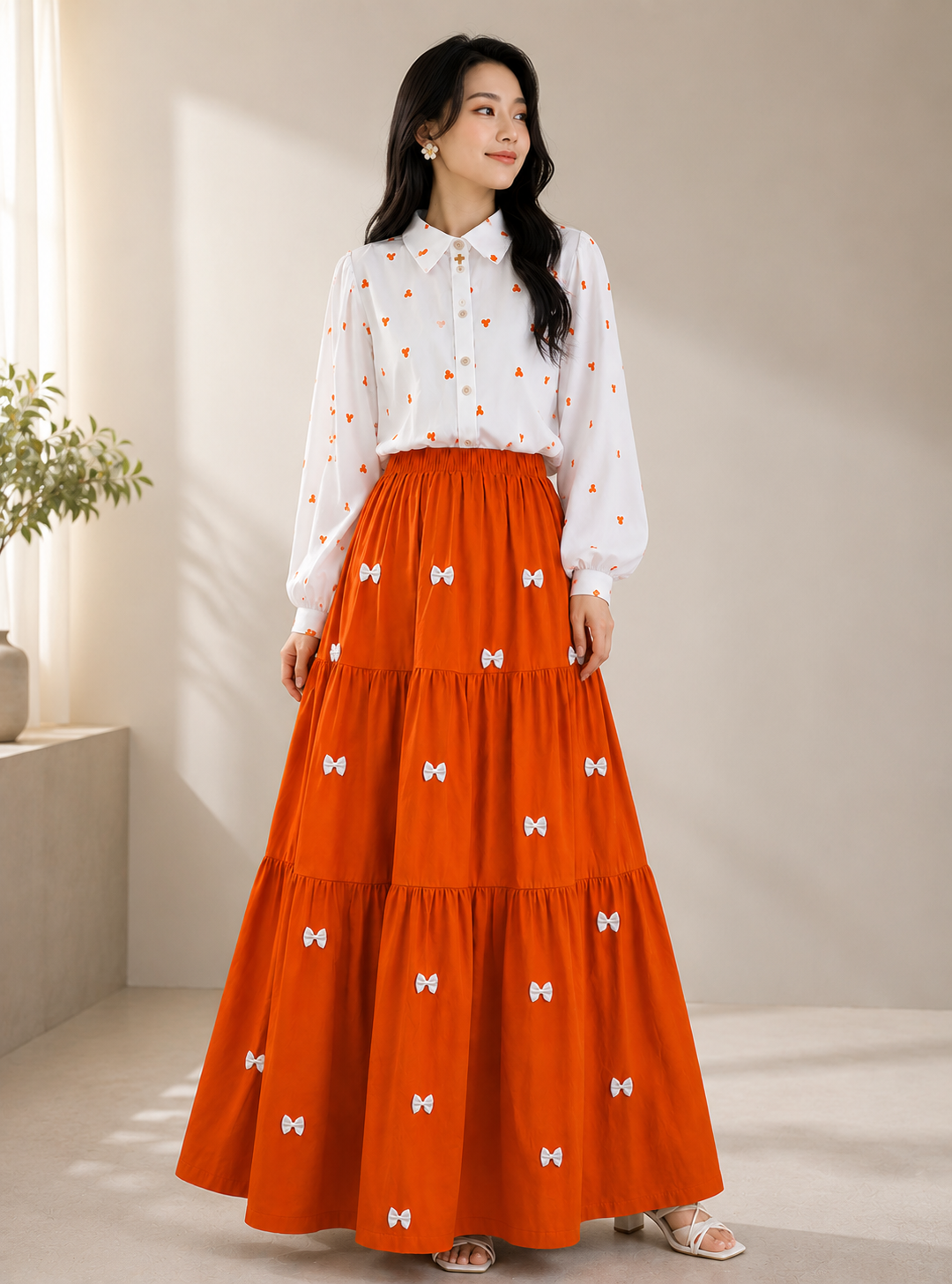 Cute Bow Style Girls Summer Dress – Korean Fashion Maxi Skirt Outfit