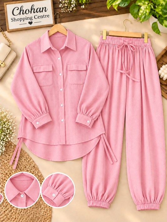 Trendy Women’s Shirt & Trouser Set | Stylish 2-Piece Co-Ord