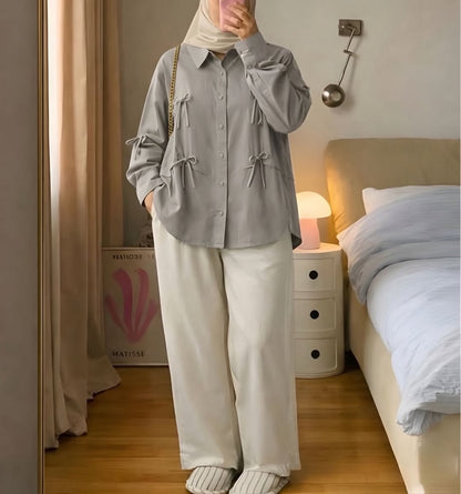 Stylish Girls Summer Co-Ord Set – Button Shirt & Wide Leg Trousers, Casual Chic Wear