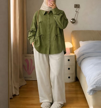 Stylish Girls Summer Co-Ord Set – Button Shirt & Wide Leg Trousers, Casual Chic Wear