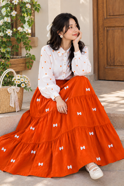 Cute Bow Style Girls Summer Dress – Korean Fashion Maxi Skirt Outfit